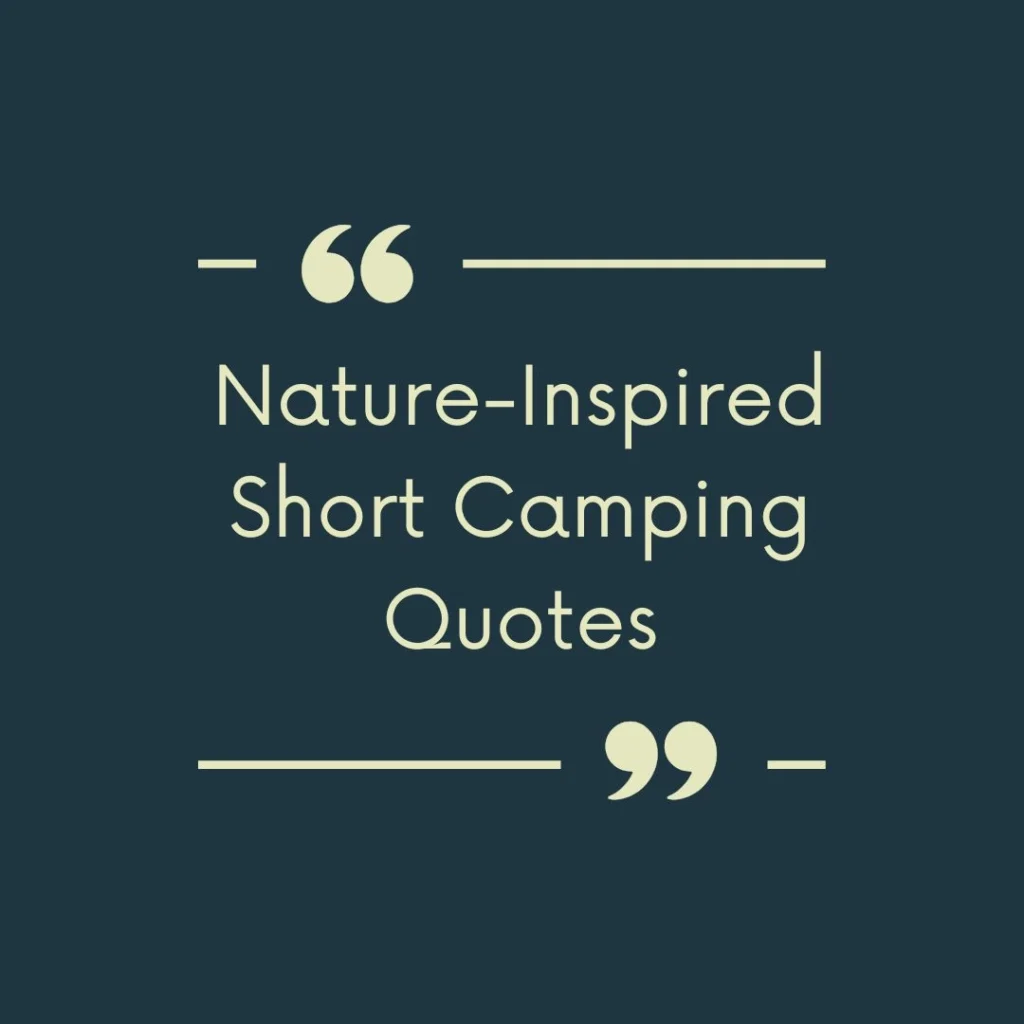 Nature-Inspired Short Camping Quotes