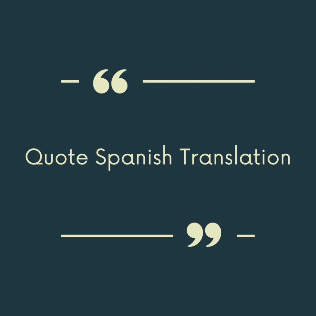 Quote Spanish Translation