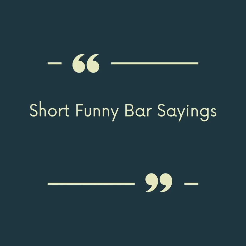 Short Funny Bar Sayings