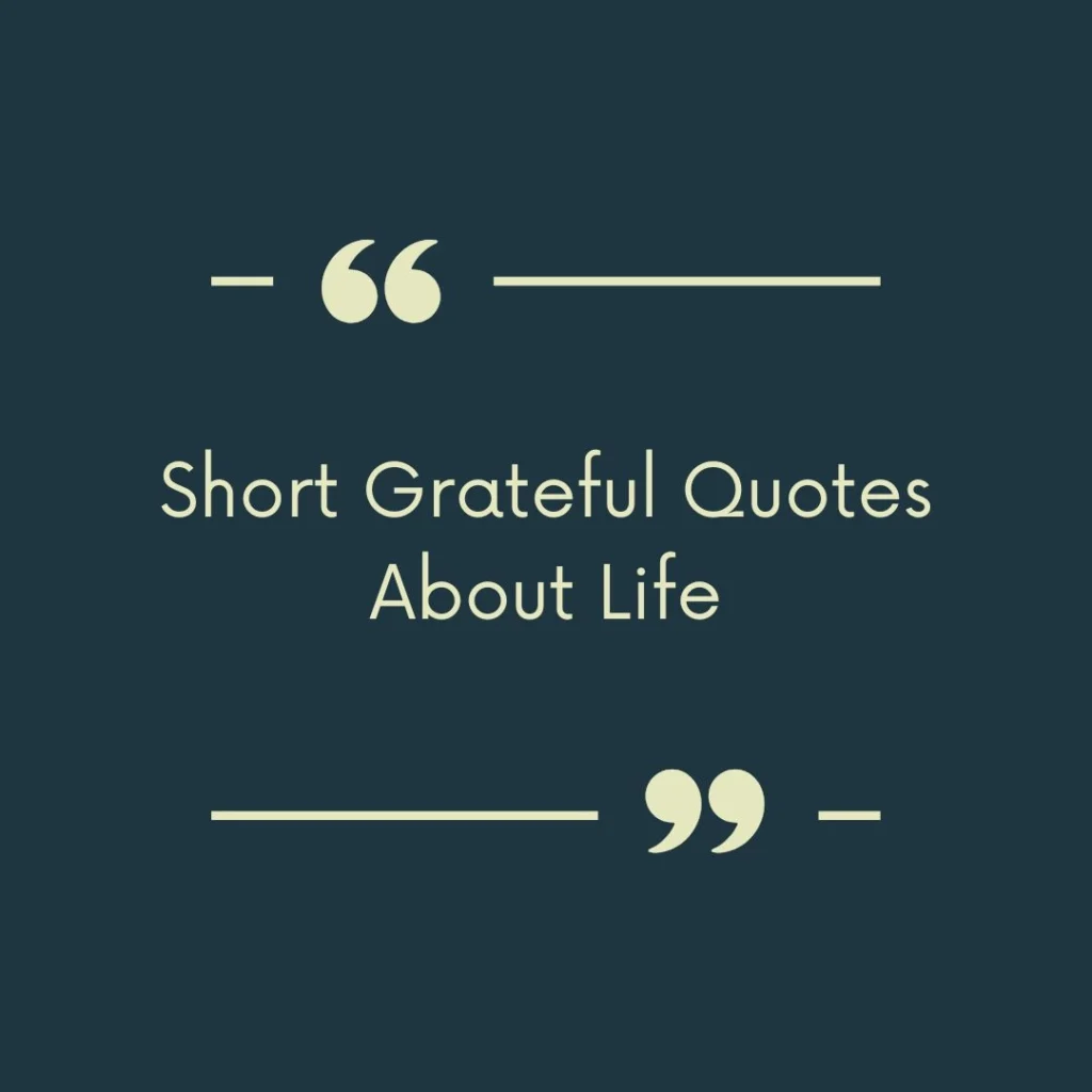 Short Grateful Quotes About Life